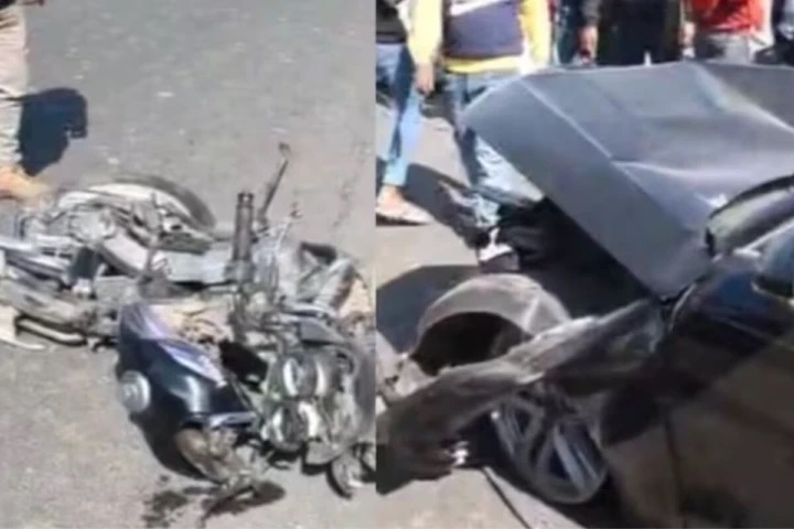 పెళ్లి పత్రికలు పంచేందుకు వెళ్తుండగా విషాదం: వేగంగా వచ్చిన ఆడి కారు బైక్ను ఢీకొన్న ఘటనలో తండ్రీకొడుకు సహా ముగ్గురు మృతి