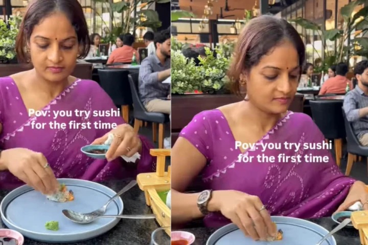 బెంగళూరు మహిళ ‘దాల్ చావల్’ స్టైల్లో సుషీ విందు.. వీడియో చూసి జపాన్ వారు స్పృహతప్పి పడిపోతారేమో!