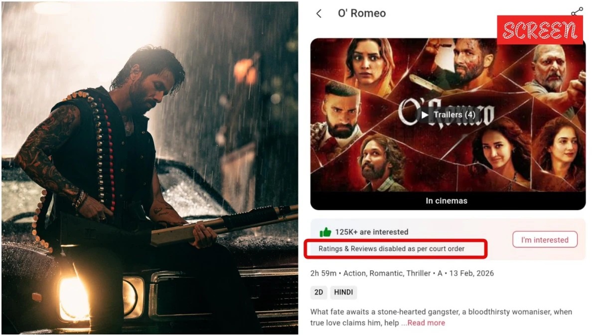 ఓ రోమియో బాక్సాఫీస్ కలెక్షన్ డే 2: ₹20 కోట్లు దాటిన షాహిద్ కపూర్ చిత్రం; బుక్‌మైషోలో రివ్యూలు, రేటింగ్స్ నిలిపివేత