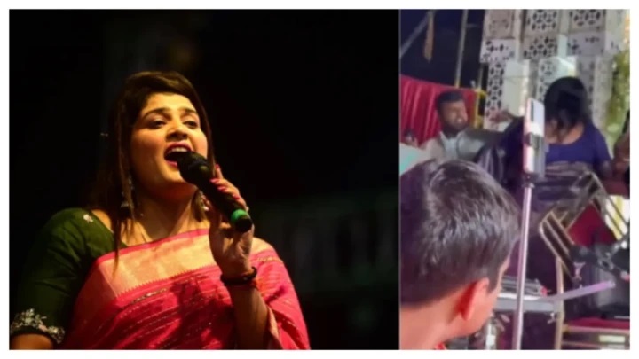 నిషా ఉపాధ్యాయ వైరల్ వీడియో: ‘నా రేటు చెబుతావా?’ – లైవ్ స్టేజ్ షోలో యాంకర్ పైకి చెప్పు విసిరిన భోజ్పురి సింగర్