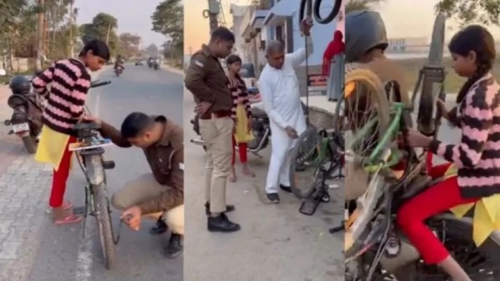 వైరల్  : నిర్మానుష్య రహదారిపై ఒంటరిగా ఉన్న చిన్నారిని చూసి ఆగిన పోలీస్.. చివరిలో జరిగిన సీన్ చూసి కోట్లాది మంది కన్నీళ్లు!
