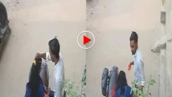 రోడ్డు పక్కన యువతి నుదుట సిందూరం దిద్దిన యువకుడు; సీసీటీవీ ఫుటేజ్ వైరల్ కావడంతో కలకలం
