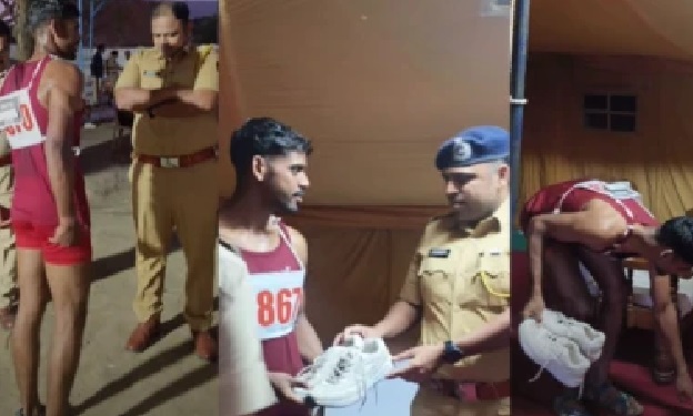అభ్యర్థి చెప్పులు ధరించి 5 కిలోమీటర్లు పరుగెత్తారు, కారణం విన్న డీసీపీ కళ్లలో నీళ్లు తిరిగాయి,   భావోద్వేగ వీడియో