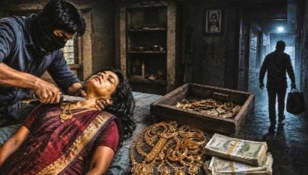 గొంతుపై కత్తి పెట్టి దారుణంగా దాడి.. చనిపోయిందని భావించి 19 సవర్ల బంగారం, రూ. 1.25 లక్షల నగదు దోపిడీ: తిరుపత్తూరులో ముసుగు దొంగల బీభత్సం!