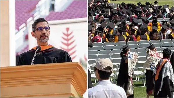 సుందర్ పిచాయ్కు ఊహించని షాక్.. ప్రసంగిస్తుండగానే సభ నుంచి అర్ధాంతరంగా వెళ్ళిపోయిన విద్యార్థులు! అసలేం జరిగింది?