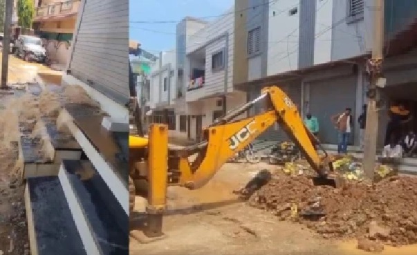 ఇంటి లోపల ప్రభుత్వ నీటి పైపులైన్ ఎలా వచ్చింది? ఒక్కసారిగా నీటి బుగ్గ ఎగిసిపడటంతో బయటపడ్డ అసలు బాగోతం!