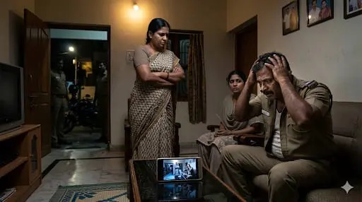 ఇంట్లో మరొక మహిళతో భర్త రాసలీలలు..! విదేశం నుండే గుట్టురట్టు చేసిన భార్య. పట్టించిన సీసీటీవీ కెమెరా. పోలీస్ భర్తను అర్ధరాత్రి లోపలేసిన వైనం.?!!