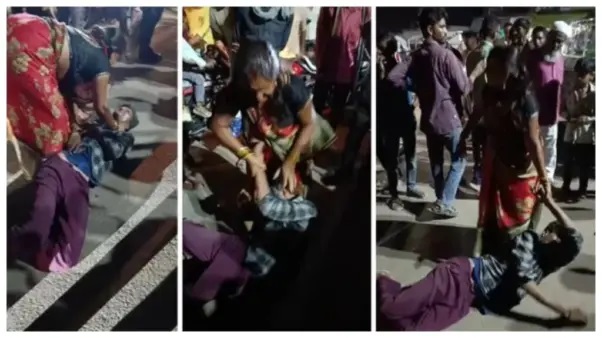 ఈవ్‌టీజింగ్   చేసినవాడికి ‘స్పాట్ పనిష్మెంట్’!.. మెడ పట్టుకుని.. చెంపలు చెల్లుమనిపిస్తూ.. నడిరోడ్డుపై చుక్కలు చూపించిన మహిళ.. వైరల్ వీడియో..!!!