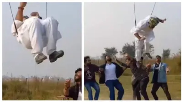 యాక్షన్ సీన్ ఒక్క క్షణంలో కామెడీగా మారిపోయింది..! గాల్లో ఎగిరిన వేగంలో చకాచకా జరిగిన ట్విస్ట్.. స్టంట్ సీన్ ఇలా అయిపోయిందే.. నెటిజన్లను నవ్విస్తున్న వీడియో!