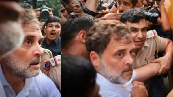 రాహుల్ గాంధీ ముక్కు నుండి కారిన రక్తం.. రసాభాసగా మారిన ఢిల్లీ నిరసన.. ఏం జరిగింది?
