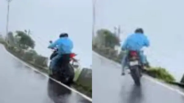 “అమ్మో. జస్ట్ మిస్లో తప్పించుకున్నాడు. మరణ గోయ్యి అంచున నిలిచిన బైక్.! చివరి క్షణంలో జరిగిన అద్భుతం. నెటిజన్లు షాక్.!!”
