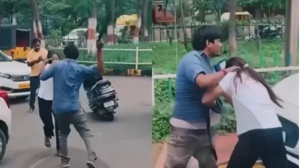 “వాడితోనే ఉన్నావా.?” రెడ్ హ్యాండెడ్గా దొరికిపోయిన భార్య. బెల్టుతో వాయించిన భర్తతో స్తంభించిన రోడ్డు..!!
