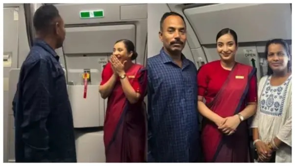 తల్లిదండ్రులను భావోద్వేగానికి గురిచేసిన ఎయిర్ హోస్టెస్ కుమార్తె.. ఫ్లైట్లోకి రాగానే ఊహించని ‘సర్ప్రైజ్’.. సోషల్ మీడియాను ఆకట్టుకున్న మధుర క్షణం!