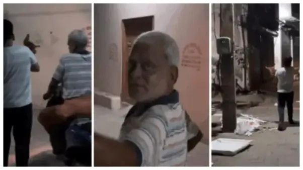 గుండెలు పిండేసే దారుణం!. వీధి కుక్కలను నదిలో విసిరేసిన తాత-మనవడు.. నెటిజన్ల ఆగ్రహం.. వైరల్ వీడియో..!!!