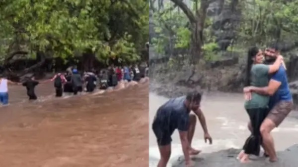 “సరదాగా వెళ్లి ప్రాణాల మీదకు తెచ్చుకున్నారు! రీల్స్ ముఖ్యమా.. ప్రాణం ముఖ్యమా? కేవలం 2 నిమిషాల్లో మృత్యు గండం చూసిన పర్యాటకులు!!”