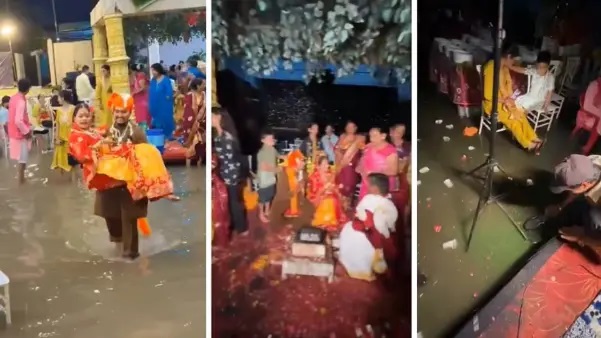“వానలేంటి.. వరదలంటి..!”.. కల్యాణ మండపంలోకి చొరబడిన వరదనీరు. వరుడు చేసిన ఆ పనికి అందరూ షాక్.. వైరల్ అవుతున్న వీడియో..!!!