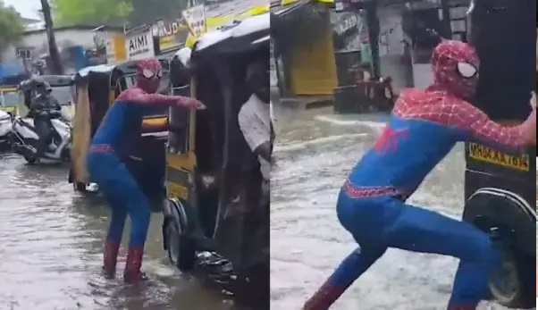 “అవెంజర్స్ టీమ్‌లో కూడా ఇలాంటి వ్యక్తి లేడు.. వరదల్లోకి దూకిన మిస్టరీ మ్యాన్.. వైరల్ అవుతున్న వీడియో!”