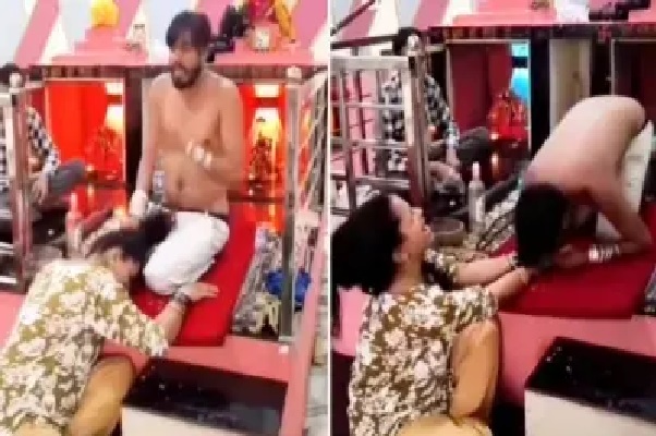 “ఏంటి.. ముద్దు పెడితే సమస్యలన్నీ తీరిపోతాయా.. ఎంత ఘోరం ఇది..?” మహిళలను మోసం చేస్తూ అసభ్యంగా ముద్దు పెట్టుకున్న నకిలీ బాబా వైరల్ వీడియో..!!!