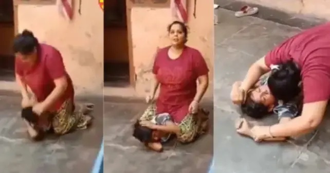 “గుండె తరుక్కుపోతోంది! ఈమె అసలు అమ్మేనా? ఇలాగేనా కొట్టేది?”. బాలుడిపై దాడి చేస్తున్న మహిళ..  !!!