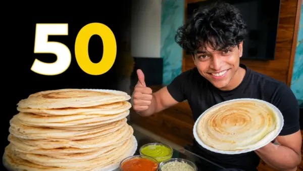“50 దోశల ఛాలెంజ్ అనగానే షాకైన నెటిజన్లు..! ప్లేట్లో చూస్తే బుజ్జి బుజ్జి దోశలు.. చివర్లో అదిరిపోయే ట్విస్ట్.!!!”