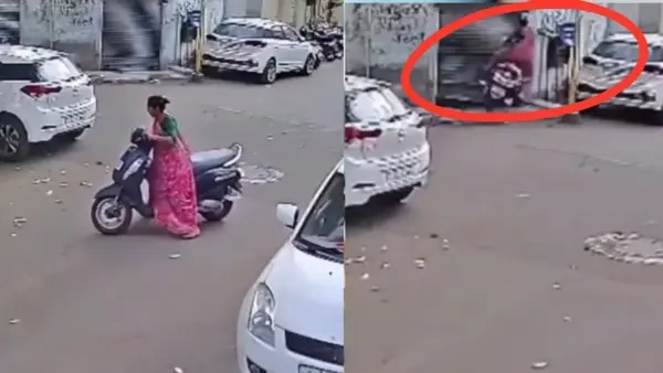 “అయ్యో దేవుడా.. బ్రేక్ ఏమైపోయింది?” బండి తిప్పబోయి షాపు షట్టర్‌ను ఢీకొట్టిన మహిళ.. నెటిజన్లను వణికించిన సీసీటీవీ వీడియో!
