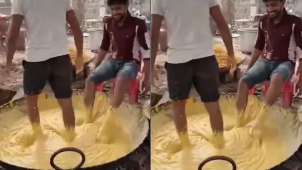 ఛీఛీ.. దీన్ని ఎలా తింటారు?! కాళ్లతో తొక్కుతూ పిండి కలుపుతున్న కార్మికులు.. నెట్టింట వెల్లువెత్తుతున్న ఆగ్రహావేశాలు!