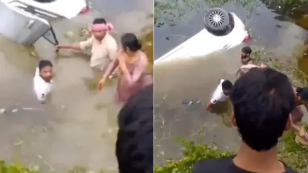 “అయ్యో.. కాపాడండి!” 10 అడుగుల గుంతలో మునిగిపోయిన కారు.. నీటిలో చిక్కుకున్న వారిని సినిమా ఫక్కీలో కాపాడిన 5 గురు స్నేహితులు.. యూపీలో కలకలం!