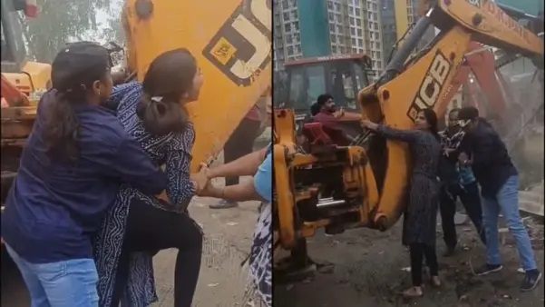 జేసీబీ పైకెక్కి భీకర ఘర్షణ..! “ధైర్యంగా ఎదిరించి పోరాడిన మహిళలు”.. 6 గురికి గాయాలు.. భూ వివాదంలో రగిలిన రచ్చ.. షాకింగ్ వీడియో..!