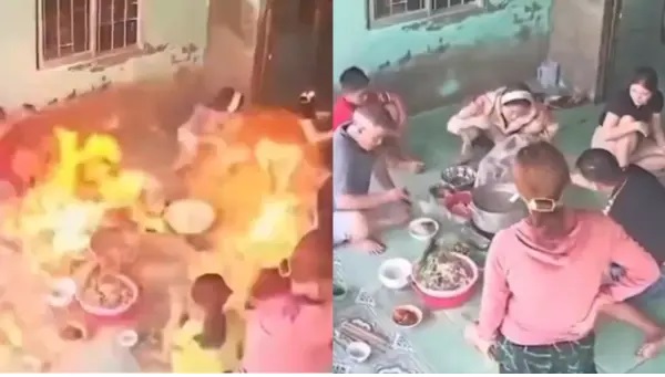 అయ్యో.. దేవుడా ఏంటిది..! ఒక్కసారిగా పేలుడు.. అణుబాంబులా పేలిపోయిన మినీ గ్యాస్ క్యాన్; భయంతో వణికిపోయిన కుటుంబం.. షాకింగ్ వీడియో!