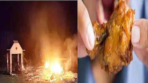 కాలుతున్న చితి మంటల్లో మాంసం వంట.. శ్మశానంలో ముగ్గురి భయంకరమైన చర్య. తండ్రి అంత్యక్రియల తర్వాత కొడుక్కి ఎదురైన షాక్..!