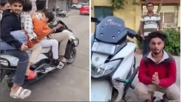 “ఒకే స్కూటర్పై ఐదుగురు.. గాల్లో వేలాడిన యువకుడు”: ఇన్స్టాగ్రామ్ రీల్స్ కోసం ప్రాణాలతో చెలగాటం.. షాకింగ్ వీడియో వైరల్!