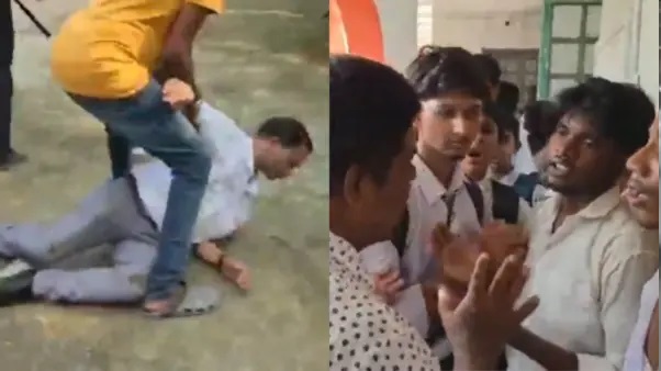 పాఠశాలలో తీవ్ర ఉద్రిక్తత! భోజనం కోసం వెళ్లిన విద్యార్థులు.. చేయిచేసుకున్న ప్రధానోపాధ్యాయుడిపై తిరిగి దాడి చేసిన వైనం.. ఇంటర్నెట్‌లో వైరల్ అవుతున్న వీడియో!