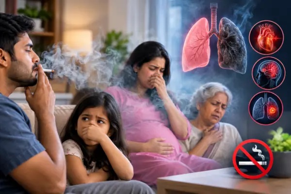 మీరు సిగరెట్ అస్సలు తాగరా? అయితే సురక్షితంగా ఉన్నామని అనుకోకండి! ఇతరులు తాగే సిగరెట్ పొగ కూడా ప్రాణాంతకమే!