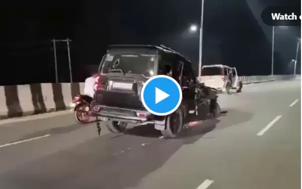 “సినిమా స్టైల్లో ఛేజింగ్!” – టైరు పేలినా రిమ్పైనే పరుగెత్తిన స్కార్పియో.. వెంబడించి పట్టుకున్న పోలీసులు..!!!