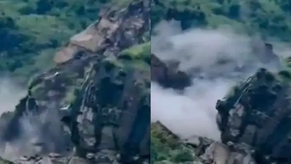 ఒళ్లంతా వణికిపోతోంది.! “రెప్పపాటులో కుప్పకూలిన భారీ కొండ”. ఉత్తరాఖండ్‌లో చోటుచేసుకున్న భయానక ఘటన. వణికించే వీడియో.!