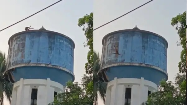 “కాపాడటానికి వచ్చినవారినే హడలెత్తించిన ఘటన..!” వాటర్ ట్యాంక్ పైకెక్కి 30 నిమిషాలు నిల్చున్న యువకుడు.. నచ్చజెబుతుండగానే ఊహించని ఘోరం..!